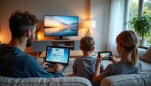 "Moderne hjem med hurtigt internet og netværksudstyr"